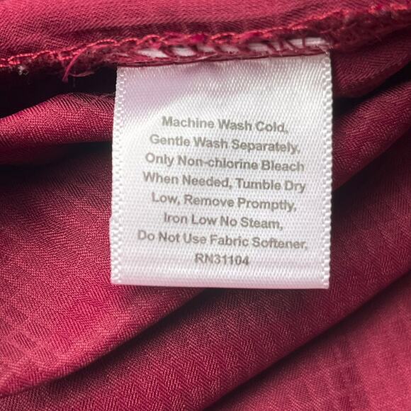 Ocean+Coast Mens Small Burgundy Vented Button Up Shirt Fishing Outdoors - Picture 10 of 13